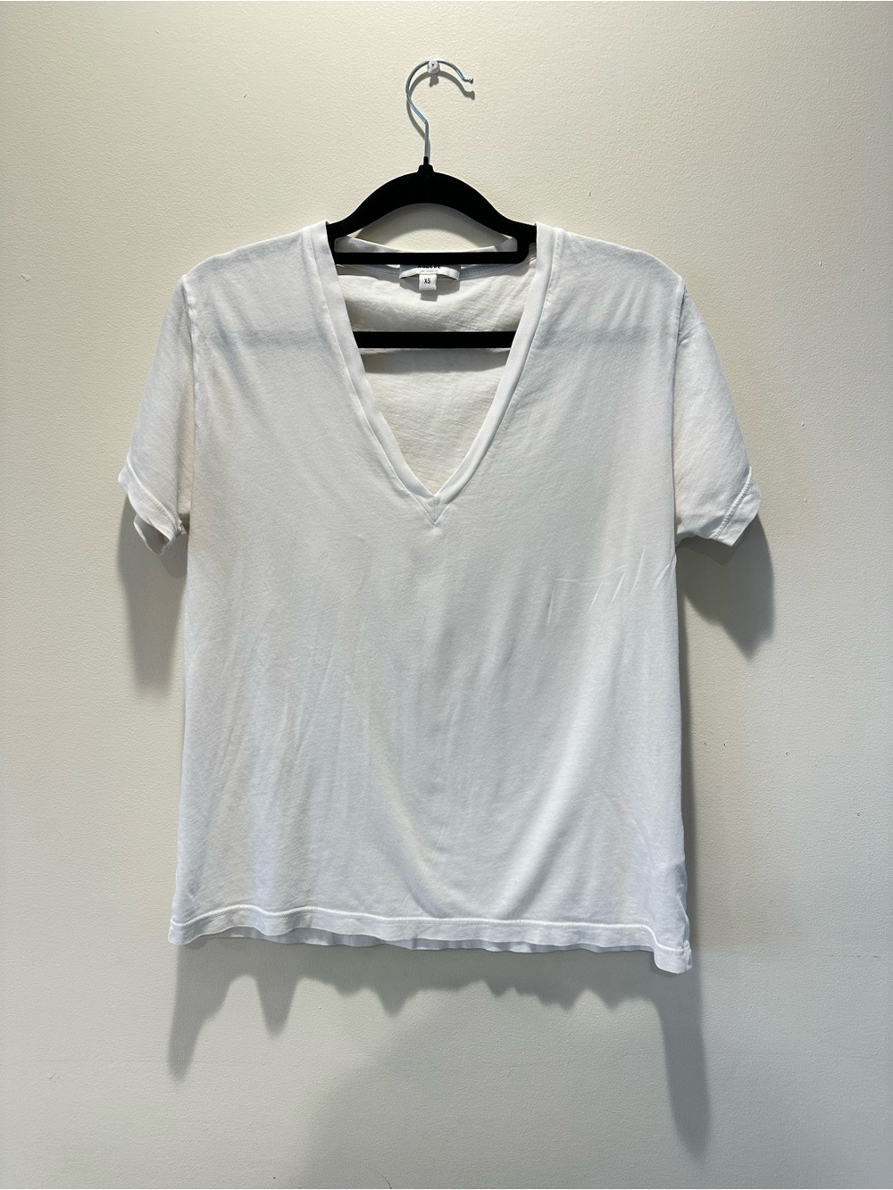 Agolde White V-Neck Short Sleeve Tee